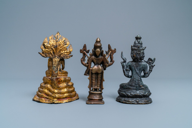 A collection of bronze figures and fragments, India, Thailand and Tibet, 19th C. and earlier