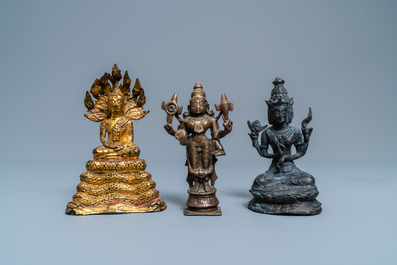 A collection of bronze figures and fragments, India, Thailand and Tibet, 19th C. and earlier