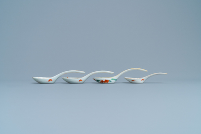 Four Chinese 'goldfish' spoons, Republic and Daoguang mark and of the period