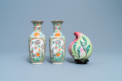 A varied collection of Chinese famille rose and monochrome wares, 19/20th C.