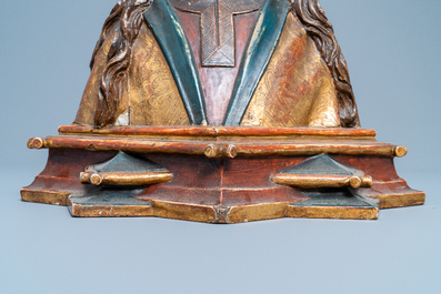 A polychrome wooden bust of the Virgin Mary, Germany, 15/16th C.