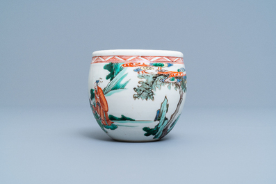 Une petite jardini&egrave;re en porcelaine de Chine famille verte, marque de Chenghua, Kangxi