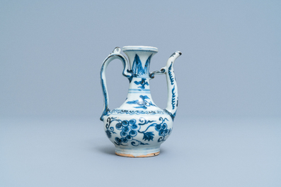 A Chinese blue and white 'grapevine' ewer, Ming