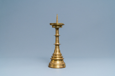 A large Flemish bronze candlestick, 16th C.