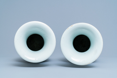 A pair of Chinese doucai 'antiquities' vases, 19/20th C.