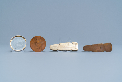 A Chinese wooden box with scholar's objects for a calligrapher or painter, 19th C.