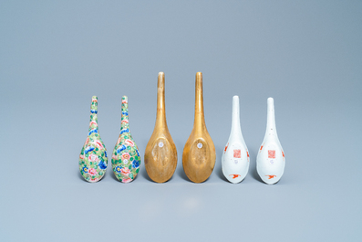 Six cuill&egrave;res en porcelaine de Chine Lai Nam Thong pour le march&eacute; thai, 19&egrave;me