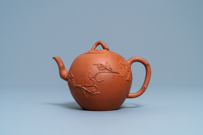 A Chinese Yixing stoneware teapot and cover, Kangxi