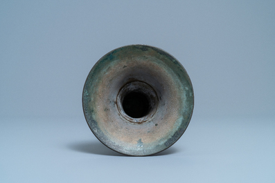 A Chinese bronze 'gu' vase, Ming