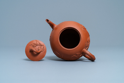 A Chinese Yixing stoneware teapot and cover, Kangxi