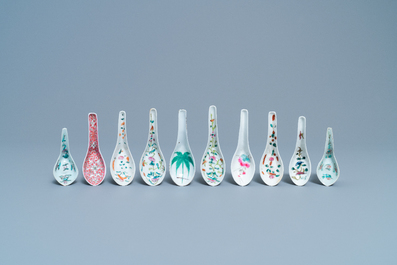 21 various Chinese spoons, 19/20th C.