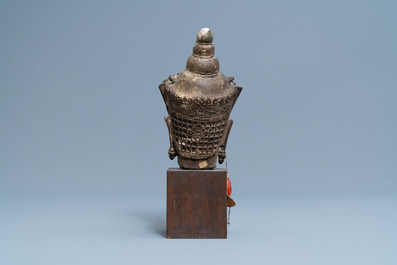 Une t&ecirc;te de Bodhisattva en bronze, Tha&iuml;lande, 18/19&egrave;me