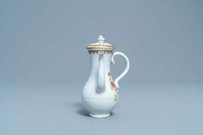 A Chinese Dutch market armorial chocolate jug with the arms of van Rheden, Qianlong