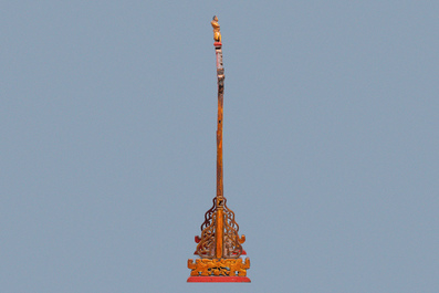 A Chinese gilt carved wood screen for the Straits or Peranakan market, 19th C.