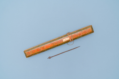 A painted wooden prayer book and cover, Sri Lanka, 19th C.