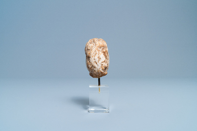 A Romanesque marble head of a man, 14/15th C.