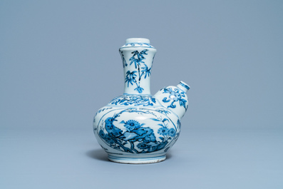 A Chinese blue and white kendi, Wanli