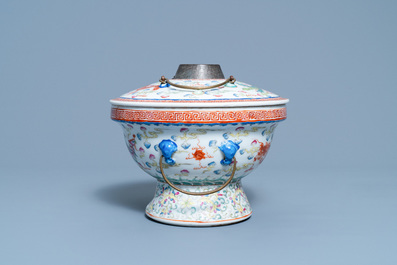 A Chinese famille rose warming bowl for the Straits or Peranakan market, Qianlong mark, 19/20th C.