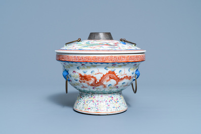 A Chinese famille rose warming bowl for the Straits or Peranakan market, Qianlong mark, 19/20th C.