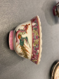 Dix bols et deux soucoupes en porcelaine de Chine famille rose pour le march&eacute; Straits ou Peranakan, 19&egrave;me