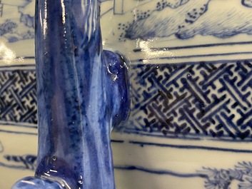 A large Chinese blue and white 'Seven Sages of the Bamboo Grove' vase, Qianlong