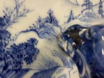 A large Chinese blue and white 'Seven Sages of the Bamboo Grove' vase, Qianlong