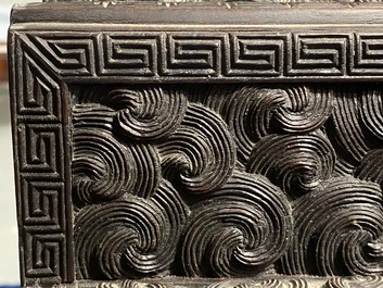 A small Chinese carved wooden 'dragon' cabinet, Republic