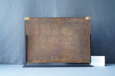Une paire de plaques de forme rectangulaire en &eacute;maux cloisonn&eacute;s, Chine, Qianlong/Jiaqing