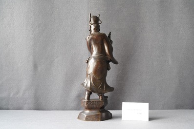 A tall Chinese bronze figure of Li Tieguai, Ming