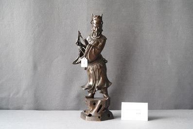 A tall Chinese bronze figure of Li Tieguai, Ming