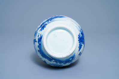 A Chinese blue and white bottle vase, Transitional period