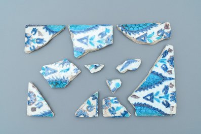 A collection of Iznik tile fragments, Turkey, 16/17th C.