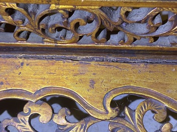 A Chinese gilt carved wood screen for the Straits or Peranakan market, 19th C.