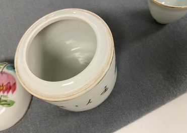 Une collection de 14 r&eacute;chauds en porcelaine de Chine qianjiang cai, 19/20&egrave;me