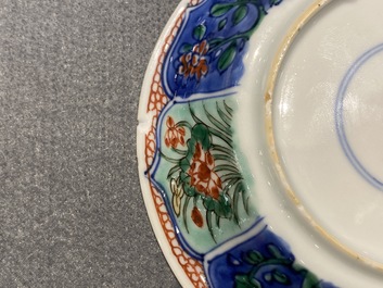 Six tasses et soucoupes en porcelaine de Chine famille verte, Kangxi