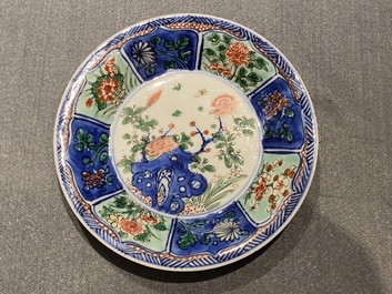 Six Chinese famille verte cups and saucers, Kangxi