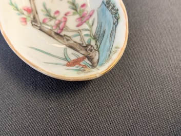 Trois cuill&egrave;res en porcelaine de Chine famille rose, 19/20&egrave;me