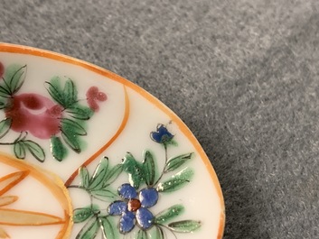 Sept cuill&egrave;res en porcelaine de Chine famille rose de Canton pour le march&eacute; thai, 19&egrave;me