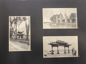 Un album de photos en noir et blanc d'un voyage en Chine, vers 1900-1920