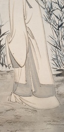 Zhang Daqian (1899-1983), encre et couleurs sur papier, dat&eacute; 1949: 'Parmi les bambous'