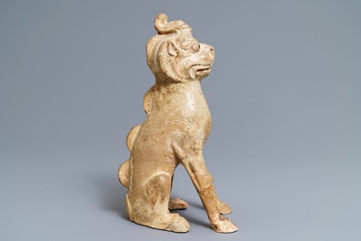 A Chinese pottery model of a qilin, Tang