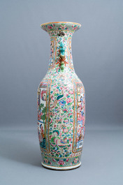 A pair of massive Chinese famille rose vases, 19th C.