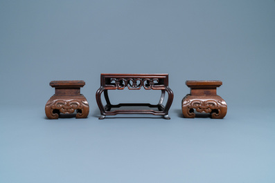 Five Chinese wooden stands, 19/20th C.