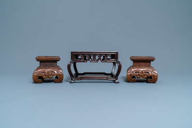 Five Chinese wooden stands, 19/20th C.