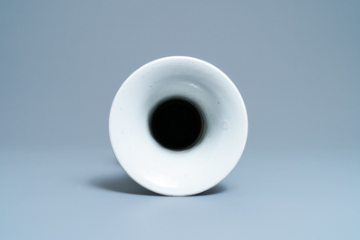 A Chinese blue and white 'peony' yenyen vase, Kangxi