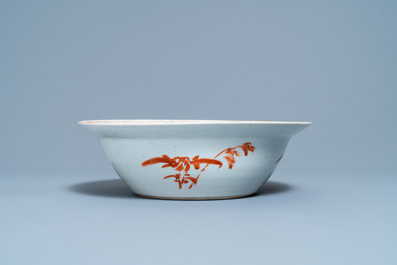 Three Chinese famille rose bowls, 19th C.