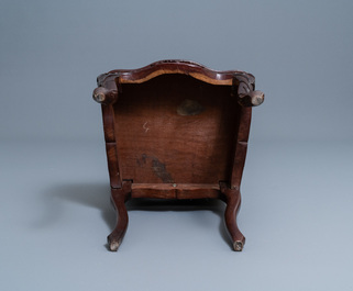 Four wooden chairs with reticulated backs, Macao or Portuguese colonial, 19th C.