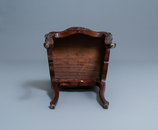 Four wooden chairs with reticulated backs, Macao or Portuguese colonial, 19th C.