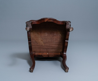 Four wooden chairs with reticulated backs, Macao or Portuguese colonial, 19th C.