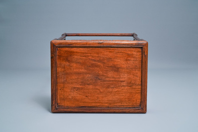 Three Chinese wooden nesting side tables, 19th C.